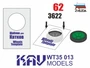 KAV WT35 013  инструменты для работы с краской  Шаблон окраски катков Танк-62 (Звезда) 2шт (1:35) 2000000230931