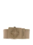 Плетеный ремень с логотипом Stone Island Junior, бежевый 47679043