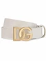 Лакированный ремень с логотипом DG Dolce & Gabbana Kids, белый 47679153