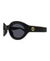 Солнцезащитные очки Gucci овальные, черные 33263880