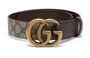 Ремень Gucci из канвы и натуральной кожи, коричневый 10394543