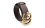 Ремень Gucci из канвы и натуральной кожи, коричневый 10394543