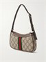 Миниатюрная сумка через плечо Ophidia из канваса с принтом, кожаной отделкой GUCCI, бежевый 47361244
