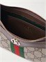 Миниатюрная сумка через плечо Ophidia из канваса с принтом, кожаной отделкой GUCCI, бежевый 47361244