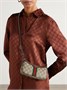 Миниатюрная сумка через плечо Ophidia из канваса с принтом, кожаной отделкой GUCCI, бежевый 47361244