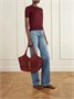 Icare макси-сумка из раффии с кожаной отделкой SAINT LAURENT, бордовый 47339606