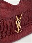 Icare макси-сумка из раффии с кожаной отделкой SAINT LAURENT, бордовый 47339606