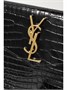 Клатч Uptown из лакированной кожи с тиснением под крокодила SAINT LAURENT, черный 47323796