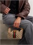 Мини-сумка Ophidia из канваса с покрытием, отделкой из кожи и тесьмы GUCCI, бежевый 47356944