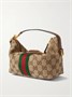 Мини-сумка Ophidia из канваса с покрытием, отделкой из кожи и тесьмы GUCCI, бежевый 47356944
