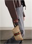 Мини-сумка Ophidia из канваса с покрытием, отделкой из кожи и тесьмы GUCCI, бежевый 47356944