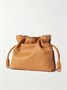 Миниатюрный кожаный клатч Flamenco LOEWE, коричневый 47323640