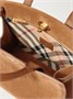Кожаная замшевая сумка-тоут BURBERRY, коричневый 47338928