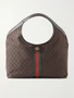 Плечевая сумка Giglio из жаккардового канваса с кожаной отделкой GUCCI, коричневый 47338923