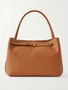 Маленькая сумка-тоут из текстурированной кожи с ремнем TOD'S, коричневый 47338377