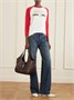 Сумка на плечо из текстурированной кожи Mercato GUCCI, коричневый 47338389