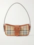 Плетеная сумка-почтальонка с кожаной отделкой BURBERRY, коричневый 47359735