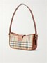 Плетеная сумка-почтальонка с кожаной отделкой BURBERRY, коричневый 47359735