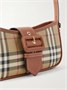 Плетеная сумка-почтальонка с кожаной отделкой BURBERRY, коричневый 47359735