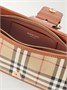 Плетеная сумка-почтальонка с кожаной отделкой BURBERRY, коричневый 47359735