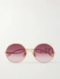Культовые круглые солнцезащитные очки золотистого цвета Chloé Eyewear, золотой 47343467