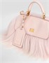 Сумка Mini My Sicily из меха длинношерстной козы и телячьей кожи плонже DOLCE & GABBANA, белый 47362076