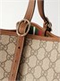 Сумка-тоут из принтованного канваса с покрытием с кожаной отделкой и эмблемой GG GUCCI, бежевый 47338269