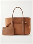 Большая сумка-тоут Ghiera из канвы с кожаной отделкой Loro Piana, коричневый 47338903
