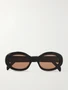 Солнцезащитные очки Triomphe в овальной оправе из ацетата CELINE EYEWEAR, черный 47349608