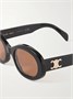 Солнцезащитные очки Triomphe в овальной оправе из ацетата CELINE EYEWEAR, черный 47349608