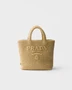 Маленькая вязаная сумка-тоут Prada, коричневый 47339138