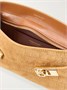 Замшевая сумка на плечо Ferragamo Hug с эффектом крокодиловой кожи и отделкой, коричневый 47344723