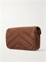 Loulou мини плечевая сумка из стеганой замши SAINT LAURENT, коричневый 47345293