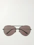 Солнцезащитные очки-авиаторы из металла Gucci Eyewear, черный 47352149