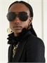 Солнцезащитные очки-авиаторы из металла Gucci Eyewear, черный 47352149