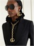 Солнцезащитные очки-авиаторы из металла Gucci Eyewear, черный 47352149