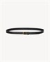 Минималистичный ремень из гладкой кожи SAINT LAURENT, черный 47362570