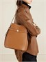 Сумка-тоут из текстурированной кожи с ремнем TOTEME, коричневый 47338255