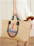 Замшевая сумка-тоут Verano из рафии с вышивкой LOEWE, бежевый 47338908