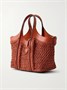 Сумка на плечо из рафии Timeless с кожаной отделкой TOD'S, красный 47345813