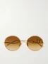 Культовые круглые солнцезащитные очки золотистого цвета Chloé Eyewear, золотой 47348568