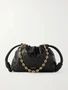 Клатч Flamenco mini из кожи угря жатой выделки с кожаной отделкой LOEWE, черный 47323653