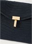 Мини-клатч T-Lock из плетеного материала с кожаной отделкой TOTEME, черный 47324439
