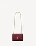 NEW KATE малый из лакированной кожи с тиснением под крокодила SAINT LAURENT, бордовый 47363510