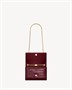 NEW KATE малый из лакированной кожи с тиснением под крокодила SAINT LAURENT, бордовый 47363510