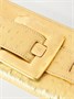 Клатч Anthem из металлизированной кожи с эффектом страуса и пряжкой BALMAIN, золотой 47323910