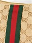 Сумка на плечо Lunetta из кожаной отделки и жаккардового холста GUCCI, бежевый 47351438