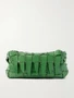Клатч из плетеной кожи STAUD Leaf, зеленый 47323785