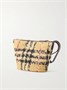 Плетеная сумка-клатч из рафии Margate с кожаной отделкой BURBERRY, бежевый 47323811
