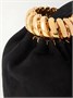 Alaïa Кожаная сумка-ведро из замши с отделкой под золото, черный 47324047